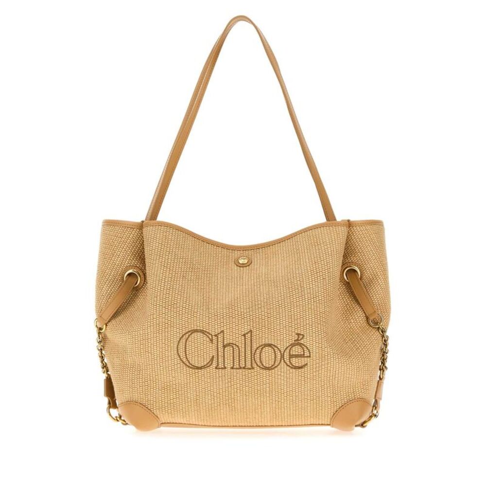 Chloe Women Raffia Chloe Clover Shopping Bag